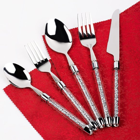 Sparkling Bling Things Other - NEW Sparkling Bling Crystal Rhinestone Silverware Place Setting Dinner F…